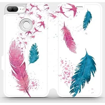 Pouzdro na mobilní telefon Flipové pouzdro Mobiwear - Honor 9 Lite - MR08S Pírka (Knížkové flip pouzdro, obal, kryt na mobil Honor 9 Lite - MR08S Pírka, materiál Umělá kůže + TPU - ochrana 360°, stojánek, silikonová vanička, magnetické zavírání)