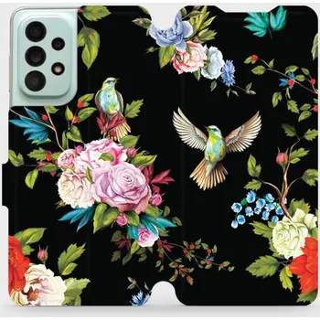 Telefonní příslušenství Flipové pouzdro Mobiwear - Samsung Galaxy A33 5G - VD09S Ptáčci a květy (Knížkové flip pouzdro, obal, kryt na mobil Samsung Galaxy A33 5G - VD09S Ptáčci a květy, materiál Umělá kůže + TPU - ochrana 360°, stojánek, silikonová vanička, magnetické zavírání)