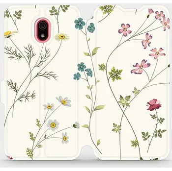 Pouzdro na mobilní telefon Flipové pouzdro Mobiwear - Xiaomi Redmi 8A - MD03S Tenké rostlinky s květy (Knížkové flip pouzdro, obal, kryt na mobil Xiaomi Redmi 8A - MD03S Tenké rostlinky s květy, materiál Umělá kůže + TPU - ochrana 360°, stojánek, silikonová vanička, magnetické)