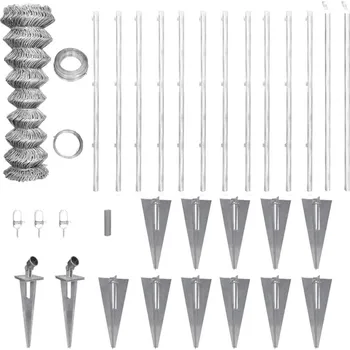 Pletivo OMAXI Drátěné pletivo se sloupky a kolíky pozinkovaná ocel 25 x 1,5 m 911609