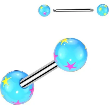 Piercing Piercing do jazyka s hvězdami (modrá)
