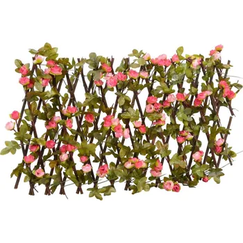 Plot OMAXI Treláž s umělým břečťanem roztahovací tmavě růžová 180 x 20 cm 363670