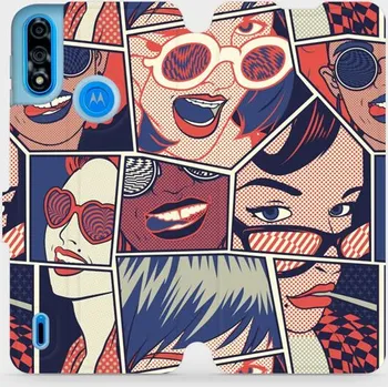Pouzdro na mobilní telefon Flipové pouzdro Mobiwear - Motorola Moto E7 Power - VP18P Komiks (Knížkové flip pouzdro, obal, kryt na mobil Motorola Moto E7 Power - VP18P Komiks, materiál Umělá kůže + TPU - ochrana 360°, stojánek, silikonová vanička, magnetické zavírání)