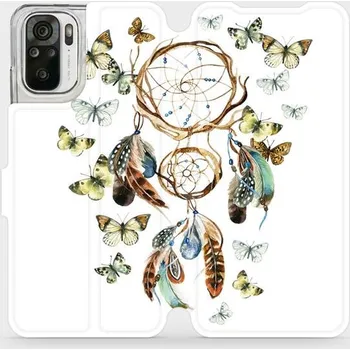 Pouzdro na mobilní telefon Flipové pouzdro Mobiwear - Xiaomi Redmi Note 10S - M001P Lapač a motýlci (Knížkové flip pouzdro, obal, kryt na mobil Xiaomi Redmi Note 10S - M001P Lapač a motýlci, materiál Umělá kůže + TPU - ochrana 360°, stojánek, silikonová vanička, magnetické zavírání