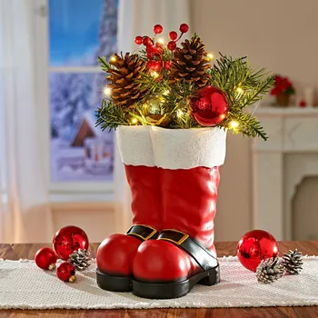 Vánoční dekorace 3Pagen Vánoční dekorace Santovy holínky Výška 31,4 cm