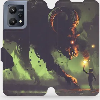 Pouzdro na mobilní telefon Flipové pouzdro Mobiwear - Realme 9 - VA08P Příšera a kluk s pochodní (Knížkové flip pouzdro, obal, kryt na mobil Realme 9 - VA08P Příšera a kluk s pochodní, materiál Umělá kůže + TPU - ochrana 360°, stojánek, silikonová vanička, magnetické zavírání)