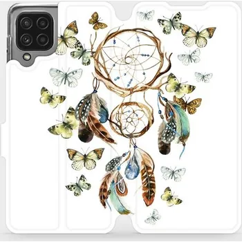 Pouzdro na mobilní telefon Flipové pouzdro Mobiwear - Samsung Galaxy A22 4G - M001P Lapač a motýlci (Knížkové flip pouzdro, obal, kryt na mobil Samsung Galaxy A22 4G - M001P Lapač a motýlci, materiál Umělá kůže + TPU - ochrana 360°, stojánek, silikonová vanička, magnetické zavírání