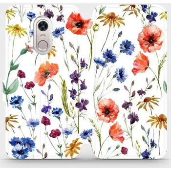 Pouzdro na mobilní telefon Flipové pouzdro Mobiwear - Xiaomi Redmi 5 Plus - MP04S Luční kvítí (Knížkové flip pouzdro, obal, kryt na mobil Xiaomi Redmi 5 Plus - MP04S Luční kvítí, materiál Umělá kůže + TPU - ochrana 360°, stojánek, silikonová vanička, magnetické zavírání)