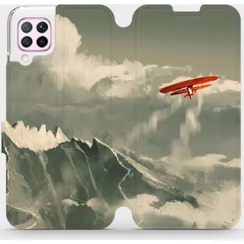 Pouzdro na mobilní telefon Flipové pouzdro Mobiwear - Huawei P40 Lite - MA03P Oranžové letadlo v horách (Knížkové flip pouzdro, obal, kryt na mobil Huawei P40 Lite - MA03P Oranžové letadlo v horách, materiál Umělá kůže + TPU - ochrana 360°, stojánek, silikonová vanička, magnetické)