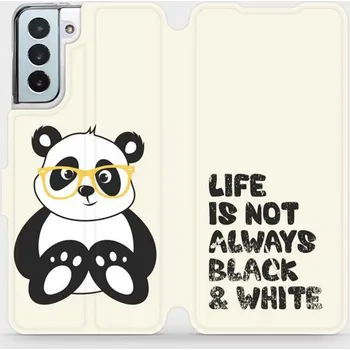 Pouzdro na mobilní telefon Flipové pouzdro Mobiwear - Samsung Galaxy S21 Plus 5G - M041S Panda - life is not always black and white (Knížkové flip pouzdro, obal, kryt na mobil Samsung Galaxy S21 Plus 5G - M041S Panda - life is not always black and white, materiál Umělá kůže + TPU -