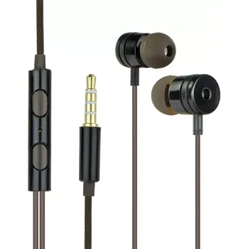 Sluchátka Handsfree sluchátka do uší Metal MI Stereo, 3,5mm jack, Černé (Sluchátka do uší s měkkými koncovkami pro bezproblémový poslech hudby a hovory , Černé)