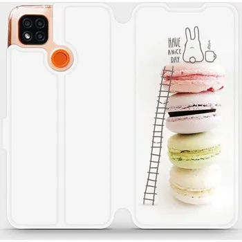 Pouzdro na mobilní telefon Flipové pouzdro Mobiwear - Xiaomi Redmi 9C - M090P Makronky - have a nice day (Knížkové flip pouzdro, obal, kryt na mobil Xiaomi Redmi 9C - M090P Makronky - have a nice day, materiál Umělá kůže + TPU - ochrana 360°, stojánek, silikonová vanička, magnetick