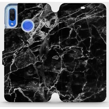 Pouzdro na mobilní telefon Flipové pouzdro Mobiwear - Huawei Nova 3 - V056P Černý mramor (Knížkové flip pouzdro, obal, kryt na mobil Huawei Nova 3 - V056P Černý mramor, materiál Umělá kůže + TPU - ochrana 360°, stojánek, silikonová vanička, magnetické zavírání)