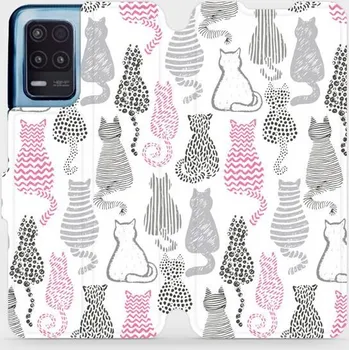 Pouzdro na mobilní telefon Flipové pouzdro Mobiwear - Realme 8 5G - MX01S Kočičí zádíčka (Knížkové flip pouzdro, obal, kryt na mobil Realme 8 5G - MX01S Kočičí zádíčka, materiál Umělá kůže + TPU - ochrana 360°, stojánek, silikonová vanička, magnetické zavírání)