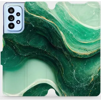 Pouzdro na mobilní telefon Flipové pouzdro Mobiwear - Samsung Galaxy A53 5G - VP38S Zelený mramor (Knížkové flip pouzdro, obal, kryt na mobil Samsung Galaxy A53 5G - VP38S Zelený mramor, materiál Umělá kůže + TPU - ochrana 360°, stojánek, silikonová vanička, magnetické zavírání)
