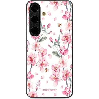 Pouzdro na mobilní telefon Lesklý kryt Mobiwear Glossy - Samsung Galaxy S24 FE - G033G - Růžové květy (Prémiové lesklé pouzdro, obal, kryt Mobiwear Glossy na mobil Samsung Galaxy S24 FE - G033G - Růžové květy, materiál Plast + TPU silikon - krytí po všech stranách, neošoupatelný)