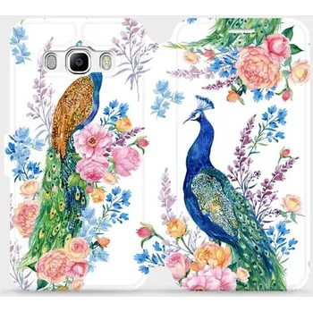 Pouzdro na mobilní telefon Flipové pouzdro Mobiwear - Samsung Galaxy J5 2016 - MX08S Pávi (Knížkové flip pouzdro, obal, kryt na mobil Samsung Galaxy J5 2016 - MX08S Pávi, materiál Umělá kůže + TPU - ochrana 360°, stojánek, silikonová vanička, magnetické zavírání)