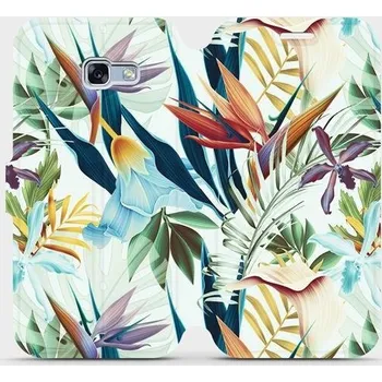 Pouzdro na mobilní telefon Flipové pouzdro Mobiwear - Samsung Galaxy A3 2017 - M071P Flóra (Knížkové flip pouzdro, obal, kryt na mobil Samsung Galaxy A3 2017 - M071P Flóra, materiál Umělá kůže + TPU - ochrana 360°, stojánek, silikonová vanička, magnetické zavírání)