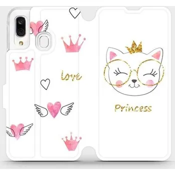 Pouzdro na mobilní telefon Flipové pouzdro Mobiwear - Samsung Galaxy A40 - MH03S Kočička princess (Knížkové flip pouzdro, obal, kryt na mobil Samsung Galaxy A40 - MH03S Kočička princess, materiál Umělá kůže + TPU - ochrana 360°, stojánek, silikonová vanička, magnetické zavírání)