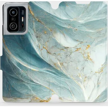 Pouzdro na mobilní telefon Flipové pouzdro Mobiwear - Xiaomi 11T / 11T Pro - VP34S Zelenkavý a zlatavý mramor (Knížkové flip pouzdro, obal, kryt na mobil Xiaomi 11T / 11T Pro - VP34S Zelenkavý a zlatavý mramor, materiál Umělá kůže + TPU - ochrana 360°, stojánek, silikonová vanička,