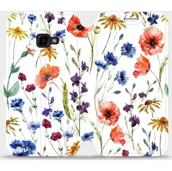Pouzdro na mobilní telefon Flipové pouzdro Mobiwear - Samsung Galaxy Xcover 4 - MP04S Luční kvítí (Knížkové flip pouzdro, obal, kryt na mobil Samsung Galaxy Xcover 4 - MP04S Luční kvítí, materiál Umělá kůže + TPU - ochrana 360°, stojánek, silikonová vanička, magnetické zavírání)