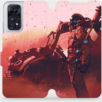 Pouzdro na mobilní telefon Flipové pouzdro Mobiwear - Xiaomi Redmi Note 11 / 11S - MA09S Průzkumník s červeným vozítkem (Knížkové flip pouzdro, obal, kryt na mobil Xiaomi Redmi Note 11 / 11S - MA09S Průzkumník s červeným vozítkem, materiál Umělá kůže + TPU - ochrana 360°, stojánek,