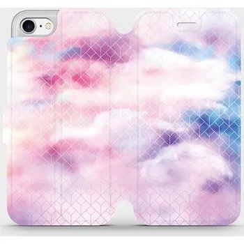 Pouzdro na mobilní telefon Flipové pouzdro Mobiwear - Apple iPhone 8 - MR02S Vodovkové obrazce (Knížkové flip pouzdro, obal, kryt na mobil Apple iPhone 8 - MR02S Vodovkové obrazce, materiál Umělá kůže + TPU - ochrana 360°, stojánek, silikonová vanička, magnetické zavírání)