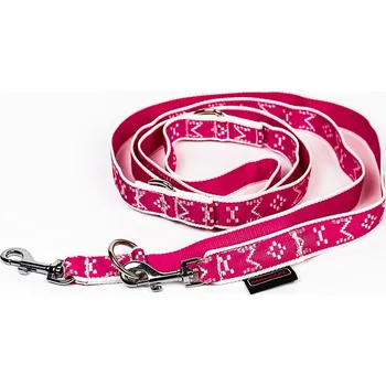 Vodítko pro psa ManMat vodítko PŘEPÍNACÍ ÚZKÉ CITY - růžová s bílou