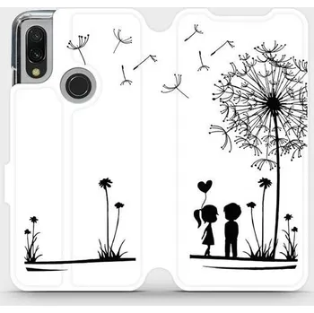 Pouzdro na mobilní telefon Flipové pouzdro Mobiwear - Xiaomi Redmi 7 - MH16P Dvojice s pampeliškou (Knížkové flip pouzdro, obal, kryt na mobil Xiaomi Redmi 7 - MH16P Dvojice s pampeliškou, materiál Umělá kůže + TPU - ochrana 360°, stojánek, silikonová vanička, magnetické zavírání)