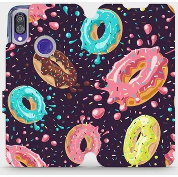 Pouzdro na mobilní telefon Flipové pouzdro Mobiwear - Xiaomi Redmi Note 7 - VP19S Donutky (Knížkové flip pouzdro, obal, kryt na mobil Xiaomi Redmi Note 7 - VP19S Donutky, materiál Umělá kůže + TPU - ochrana 360°, stojánek, silikonová vanička, magnetické zavírání)
