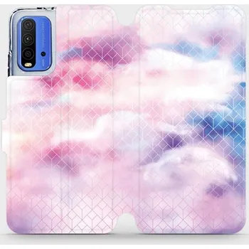 Pouzdro na mobilní telefon Flipové pouzdro Mobiwear - Xiaomi Redmi 9T - MR02S Vodovkové obrazce (Knížkové flip pouzdro, obal, kryt na mobil Xiaomi Redmi 9T - MR02S Vodovkové obrazce, materiál Umělá kůže + TPU - ochrana 360°, stojánek, silikonová vanička, magnetické zavírání)