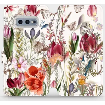 Pouzdro na mobilní telefon Flipové pouzdro Mobiwear - Samsung Galaxy S10e - MP01S Rozkvetlá louka (Knížkové flip pouzdro, obal, kryt na mobil Samsung Galaxy S10e - MP01S Rozkvetlá louka, materiál Umělá kůže + TPU - ochrana 360°, stojánek, silikonová vanička, magnetické zavírání)