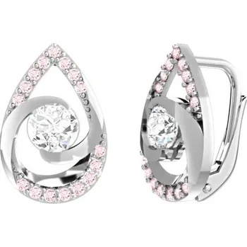 Náušnice Couple, Nadčasové náušnice Gisa, bílé zlato se zirkony, 585-66-3-0373.1B00.0.00.208.08