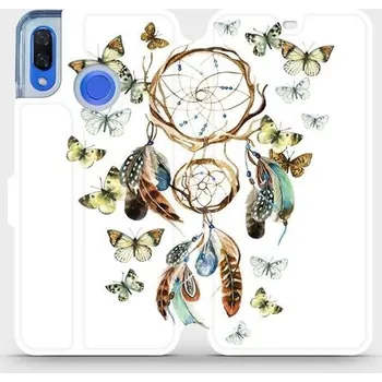 Pouzdro na mobilní telefon Flipové pouzdro Mobiwear - Huawei Nova 3 - M001P Lapač a motýlci (Knížkové flip pouzdro, obal, kryt na mobil Huawei Nova 3 - M001P Lapač a motýlci, materiál Umělá kůže + TPU - ochrana 360°, stojánek, silikonová vanička, magnetické zavírání)