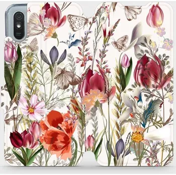Pouzdro na mobilní telefon Flipové pouzdro Mobiwear - Xiaomi Redmi 9A - MP01S Rozkvetlá louka (Knížkové flip pouzdro, obal, kryt na mobil Xiaomi Redmi 9A - MP01S Rozkvetlá louka, materiál Umělá kůže + TPU - ochrana 360°, stojánek, silikonová vanička, magnetické zavírání)