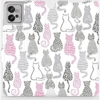 Pouzdro na mobilní telefon Flipové pouzdro Mobiwear - Motorola Moto G32 - MX01S Kočičí zádíčka (Knížkové flip pouzdro, obal, kryt na mobil Motorola Moto G32 - MX01S Kočičí zádíčka, materiál Umělá kůže + TPU - ochrana 360°, stojánek, silikonová vanička, magnetické zavírání)