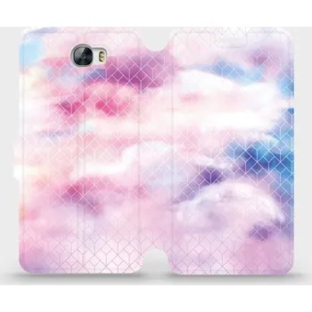 Pouzdro na mobilní telefon Flipové pouzdro Mobiwear - Huawei Y6 II Compact - MR02S Vodovkové obrazce (Knížkové flip pouzdro, obal, kryt na mobil Huawei Y6 II Compact - MR02S Vodovkové obrazce, materiál Umělá kůže + TPU - ochrana 360°, stojánek, silikonová vanička, magnetické zavírá