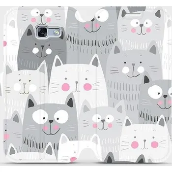 Pouzdro na mobilní telefon Flipové pouzdro Mobiwear - Samsung Galaxy A5 2017 - M099P Kočičky (Knížkové flip pouzdro, obal, kryt na mobil Samsung Galaxy A5 2017 - M099P Kočičky, materiál Umělá kůže + TPU - ochrana 360°, stojánek, silikonová vanička, magnetické zavírání)