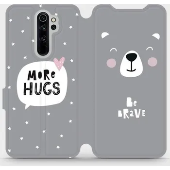 Pouzdro na mobilní telefon Flipové pouzdro Mobiwear - Xiaomi Redmi Note 8 Pro - MH06P Be brave - more hugs (Knížkové flip pouzdro, obal, kryt na mobil Xiaomi Redmi Note 8 Pro - MH06P Be brave - more hugs, materiál Umělá kůže + TPU - ochrana 360°, stojánek, silikonová vanička,)