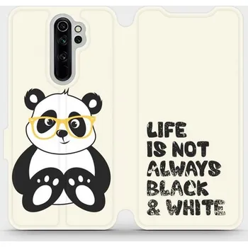 Pouzdro na mobilní telefon Flipové pouzdro Mobiwear - Xiaomi Redmi Note 8 Pro - M041S Panda - life is not always black and white (Knížkové flip pouzdro, obal, kryt na mobil Xiaomi Redmi Note 8 Pro - M041S Panda - life is not always black and white, materiál Umělá kůže + TPU - ochra