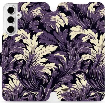 Pouzdro na mobilní telefon Flipové pouzdro Mobiwear - Samsung Galaxy A16 / A16 5G - VA46S Fialové rostliny (Knížkové flip pouzdro, obal, kryt na mobil Samsung Galaxy A16 / A16 5G - VA46S Fialové rostliny, materiál Umělá kůže + TPU - ochrana 360°, stojánek, silikonová vanička,)