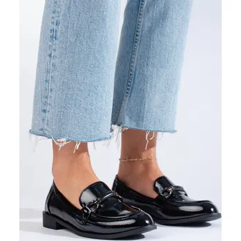 Dámské mokasíny Lakované klasické černé mokasíny Shelovet GD-XR-364B Velikost: 37