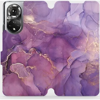 Pouzdro na mobilní telefon Flipové pouzdro Mobiwear - Honor 50 - VP20S Fialový mramor (Knížkové flip pouzdro, obal, kryt na mobil Honor 50 - VP20S Fialový mramor, materiál Umělá kůže + TPU - ochrana 360°, stojánek, silikonová vanička, magnetické zavírání)