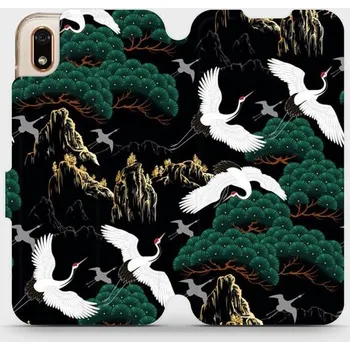 Pouzdro na mobilní telefon Flipové pouzdro Mobiwear - Huawei Y5 2019 - VP16S Jeřábi (Knížkové flip pouzdro, obal, kryt na mobil Huawei Y5 2019 - VP16S Jeřábi, materiál Umělá kůže + TPU - ochrana 360°, stojánek, silikonová vanička, magnetické zavírání)