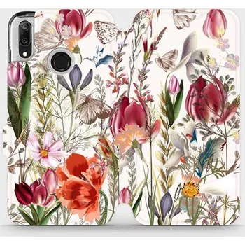 Pouzdro na mobilní telefon Flipové pouzdro Mobiwear - Huawei Y7 2019 - MP01S Rozkvetlá louka (Knížkové flip pouzdro, obal, kryt na mobil Huawei Y7 2019 - MP01S Rozkvetlá louka, materiál Umělá kůže + TPU - ochrana 360°, stojánek, silikonová vanička, magnetické zavírání)