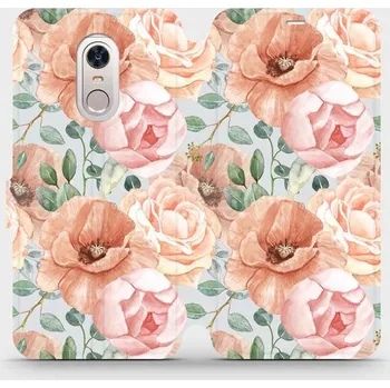 Pouzdro na mobilní telefon Flipové pouzdro Mobiwear - Xiaomi Redmi 5 Plus - MP02S Pastelové květy (Knížkové flip pouzdro, obal, kryt na mobil Xiaomi Redmi 5 Plus - MP02S Pastelové květy, materiál Umělá kůže + TPU - ochrana 360°, stojánek, silikonová vanička, magnetické zavírání)