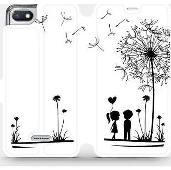 Pouzdro na mobilní telefon Flipové pouzdro Mobiwear - Xiaomi Redmi 6A - MH16P Dvojice s pampeliškou (Knížkové flip pouzdro, obal, kryt na mobil Xiaomi Redmi 6A - MH16P Dvojice s pampeliškou, materiál Umělá kůže + TPU - ochrana 360°, stojánek, silikonová vanička, magnetické zavírání