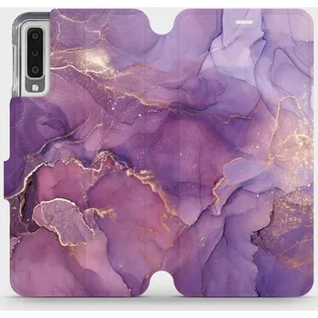 Pouzdro na mobilní telefon Flipové pouzdro Mobiwear - Samsung Galaxy A7 2018 - VP20S Fialový mramor (Knížkové flip pouzdro, obal, kryt na mobil Samsung Galaxy A7 2018 - VP20S Fialový mramor, materiál Umělá kůže + TPU - ochrana 360°, stojánek, silikonová vanička, magnetické zavírání