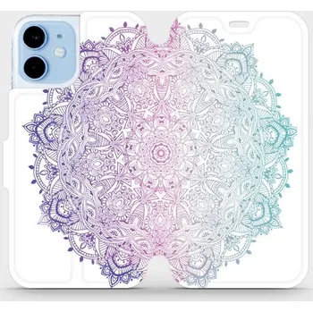 Pouzdro na mobilní telefon Flipové pouzdro Mobiwear - Apple iPhone 12 mini - M008S Mandala (Knížkové flip pouzdro, obal, kryt na mobil Apple iPhone 12 mini - M008S Mandala, materiál Umělá kůže + TPU - ochrana 360°, stojánek, silikonová vanička, magnetické zavírání)