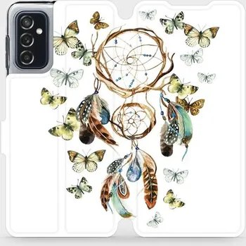 Pouzdro na mobilní telefon Flipové pouzdro Mobiwear - Samsung Galaxy M52 5G - M001P Lapač a motýlci (Knížkové flip pouzdro, obal, kryt na mobil Samsung Galaxy M52 5G - M001P Lapač a motýlci, materiál Umělá kůže + TPU - ochrana 360°, stojánek, silikonová vanička, magnetické zavírání